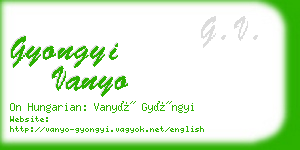 gyongyi vanyo business card